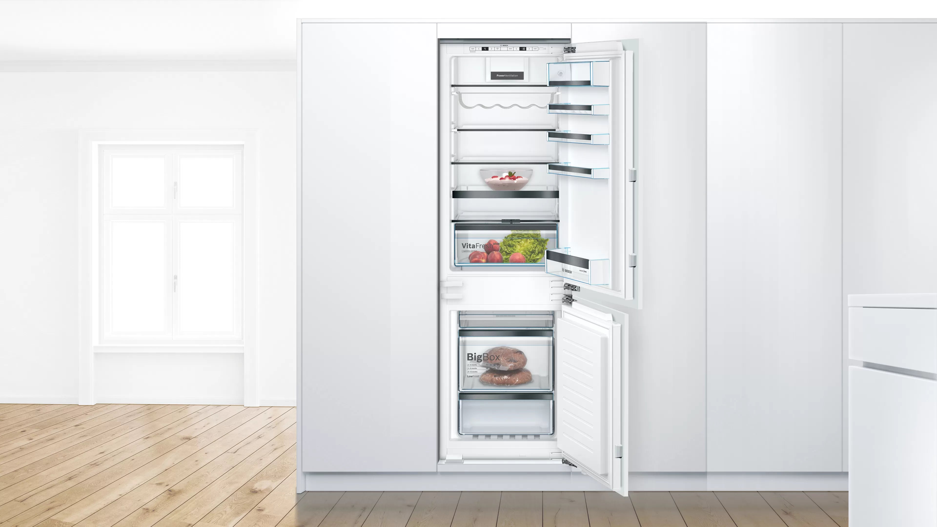 Bosch KIS86HDD0 Serie 6 Einbau-Kühl-Gefrier-Kombination mit Gefrierbereich unten 177.2 x 55.8 cm Flachscharnier mit Softeinzug