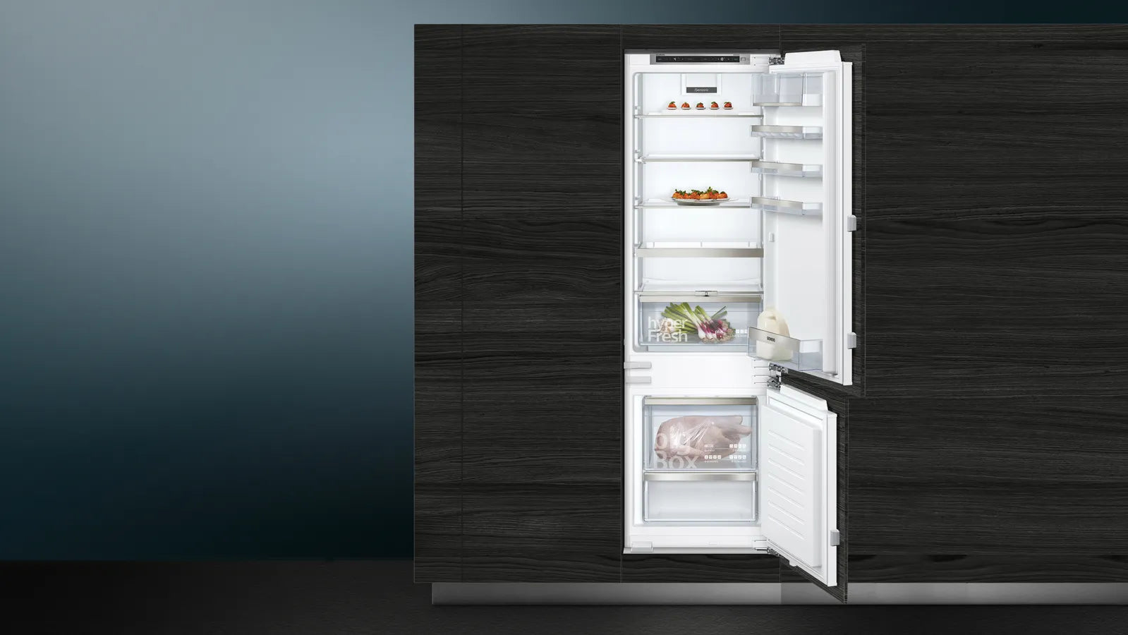 Siemens KI87SADD1H iQ500 Einbau-Kühl-Gefrier-Kombination mit Gefrierbereich unten 177.2 x 55.8 cm Flachscharnier mit Softeinzug