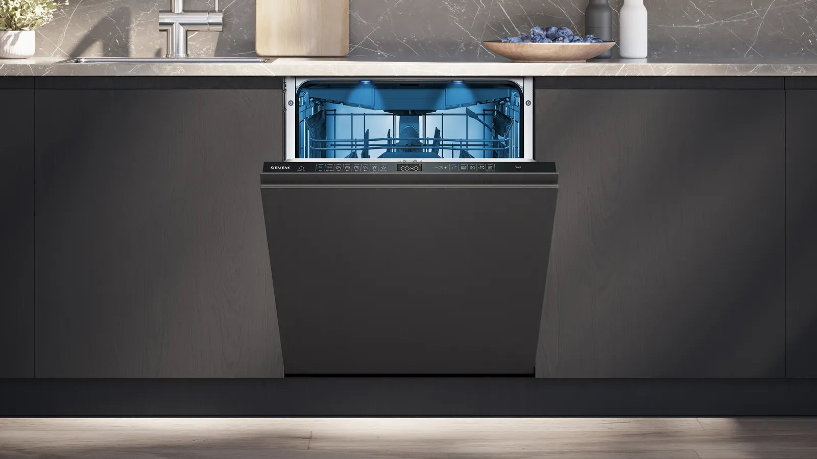Siemens SN95EX07CE iQ500 Vollintegrierter Geschirrspüler 60 cm varioHinge für besondere Einbausituationen