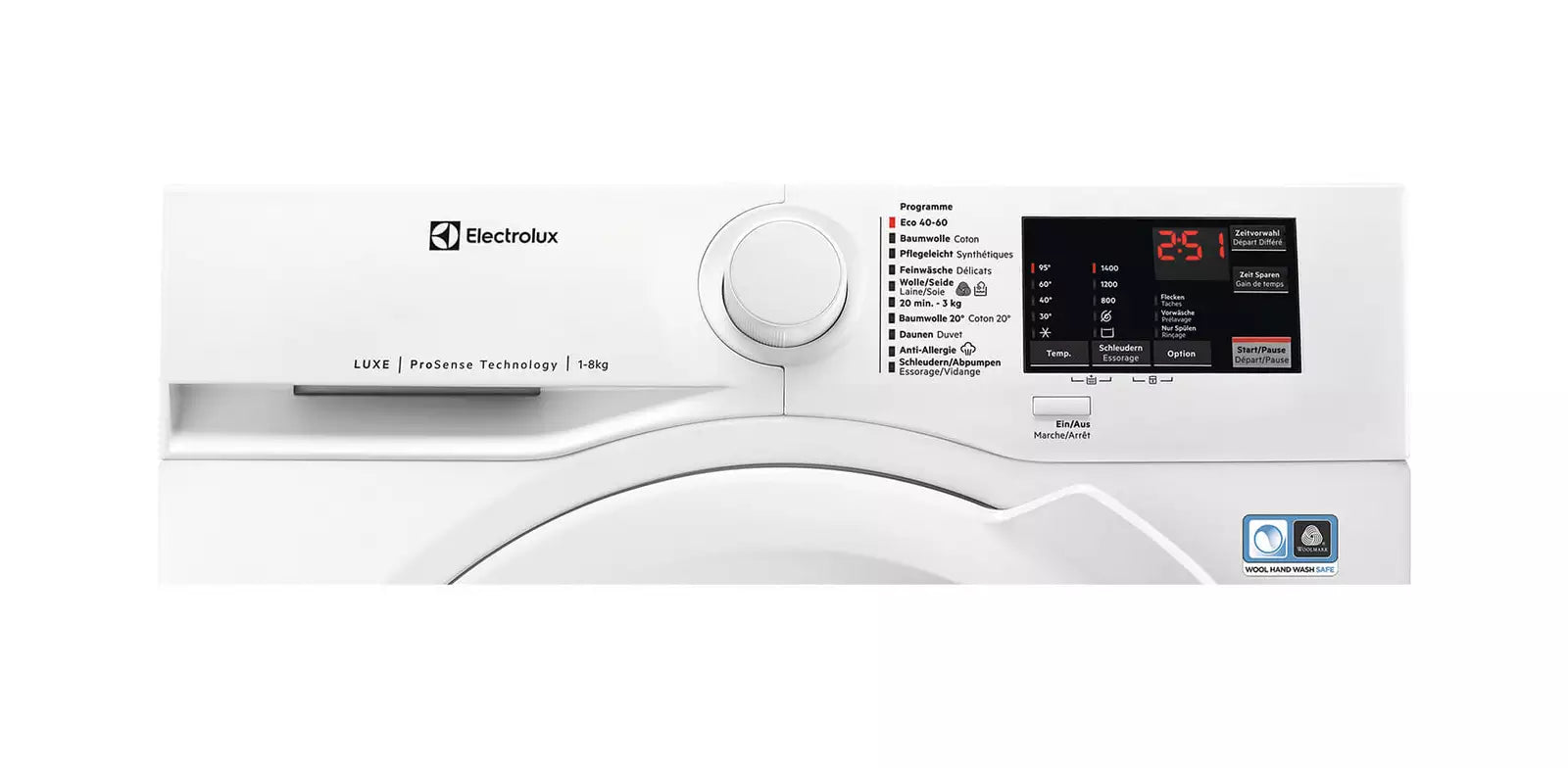 Electrolux WAL3E500 Freistehende Waschmaschine A B 8 kg 1200 U/min
