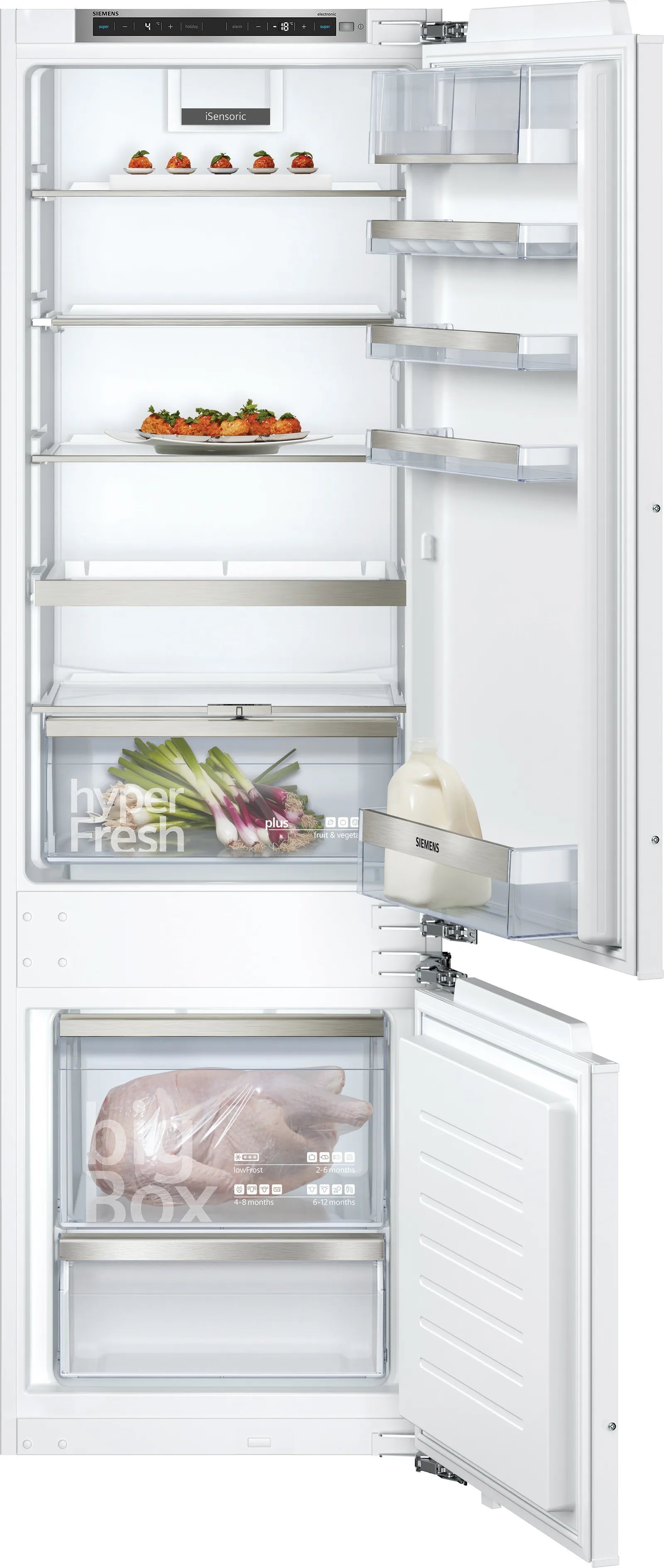 Siemens KI87SADD1H iQ500 Einbau-Kühl-Gefrier-Kombination mit Gefrierbereich unten 177.2 x 55.8 cm Flachscharnier mit Softeinzug